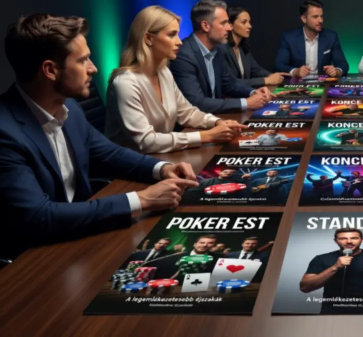 Kiemelt offline eseményeket bemutató plakát stílusú kártyák